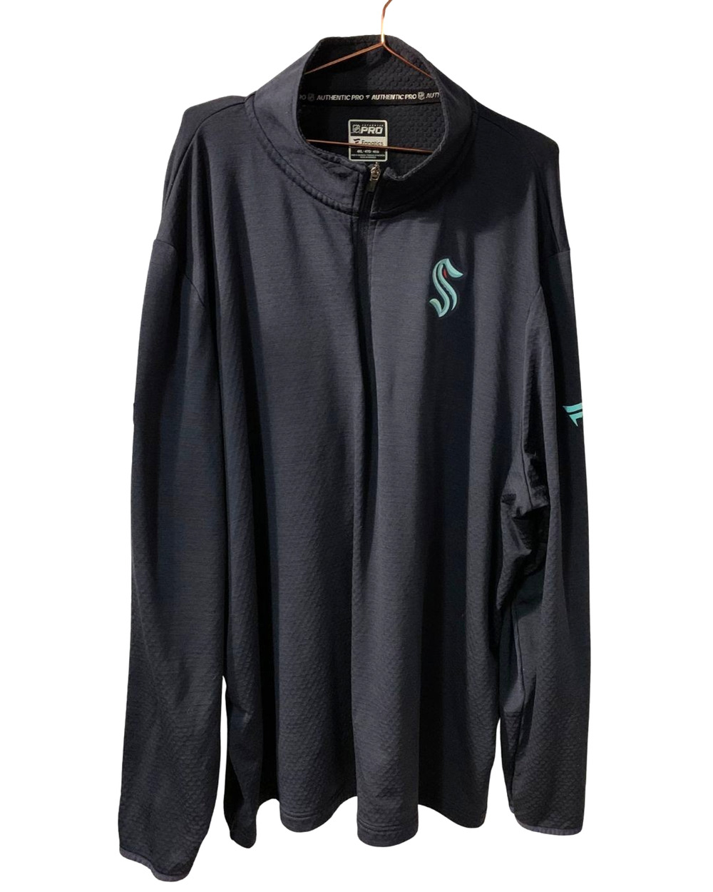 Fanatics Seattle Kraken NHL Authentic Pro Mens 1/4 Zip Shirt Size 4XL Navy Blue